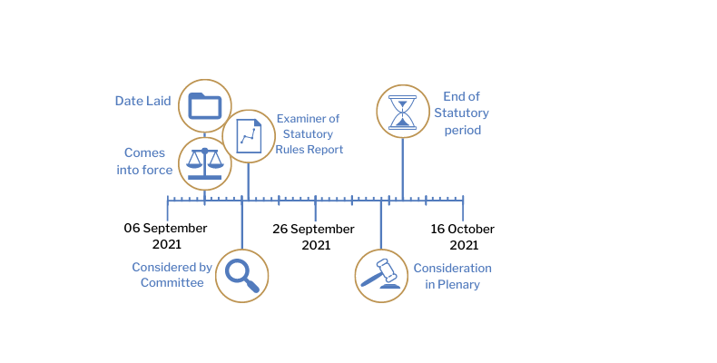 This tracker shows the progress of The Health Protection (Coronavirus, Restrictions) Regulations (Northern Ireland) 2021 (Amendment No. 15) Regulations (Northern Ireland) 2021. The exact details are shown in the table below