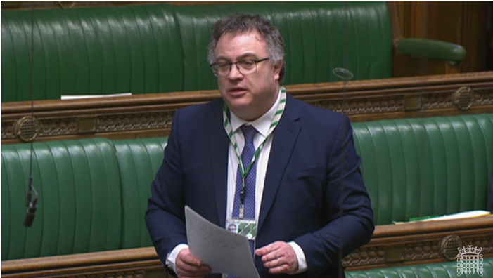 Stephen Farry speaking during the debate 