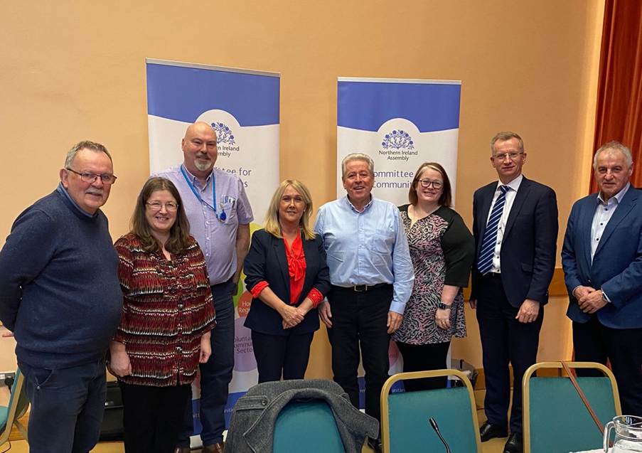 Members at their external meeting at Clooney Hall, Derry-Londonderry, in December 2024, where they heard evidence on homelessness support services.