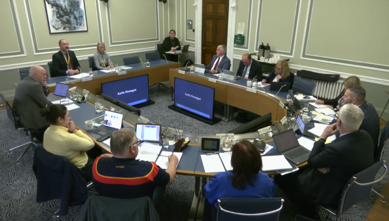 image shows the North of Ireland Veterinary Association giving evidence to the Assembly’s Agriculture Environment and Rural Affairs Committee in Parliament Buildings  