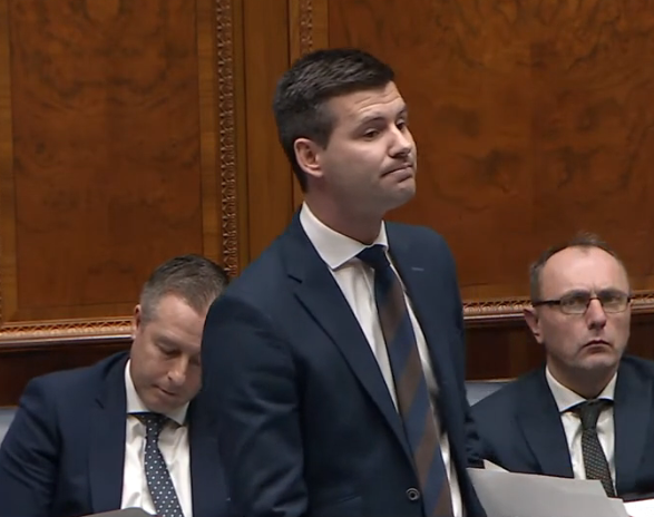 Jonathan Buckley MLA speaking during the debate on the democratic consent resolution