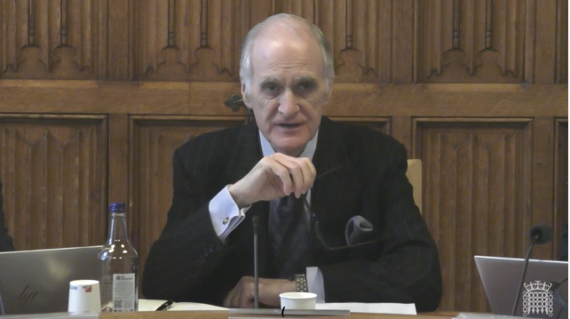 image show's the European Affairs Committee Chairperson, Lord Stirrup chairing a meeting in the House of Lords 