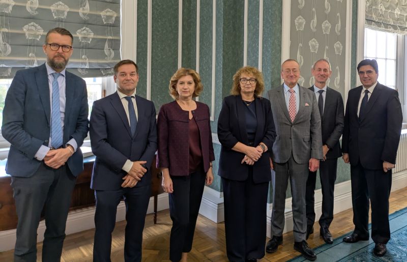 Assembly’s Principal Deputy Speaker Carál Ní Chuilín MLA met with H.E. Pedro Serrano, the EU Ambassador to the UK. The EU Ambassador was joined by a delegation of senior diplomats including  the Ambassadors of Romania, Belgium, Bulgaria, Estonia, and Finland.