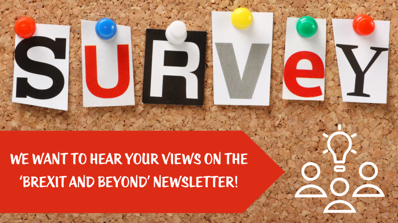 image shows the letters survey pinned on to a noticeboard. 