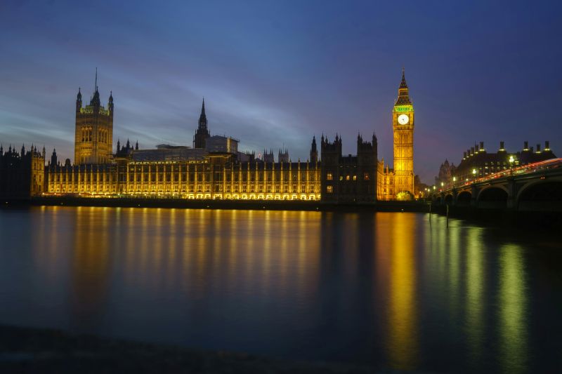 photograph of Westminster taken at night
