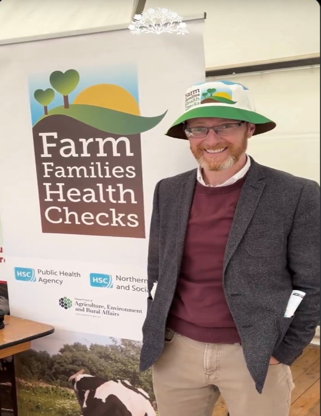 Pictured: Philip McGuigan MLA at the Farm Families Stand