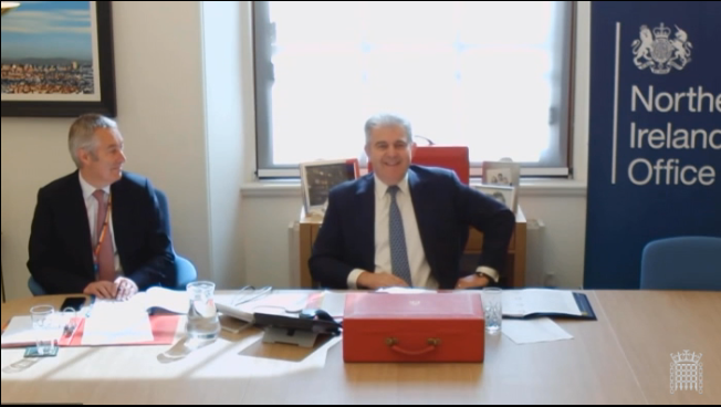 Brandon Lewis addressing the NI Affairs Committee | Source: UK Parliament