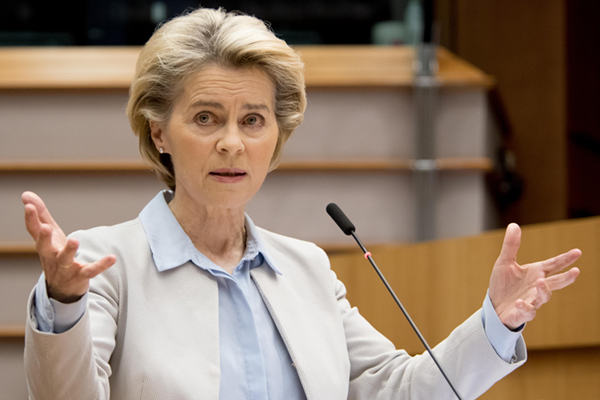 European Commission President Ursula Von der Leyen addressing the European Parliament