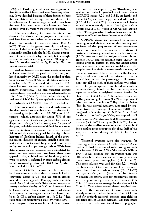 Carbon in the Vegetation and Soils of Northern Ireland