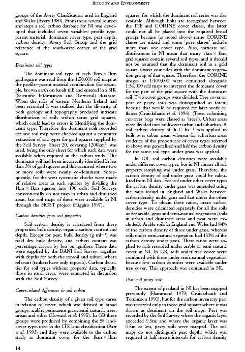 Carbon in the Vegetation and Soils of Northern Ireland