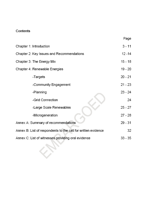 Sustainability Committee’s Energy Report