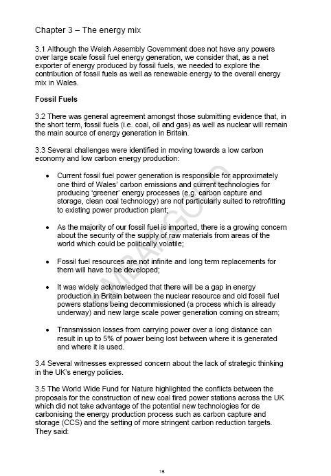 Sustainability Committee’s Energy Report