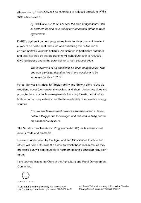 DARD, DFP, DCAL, DSD and Dept of Education Responses