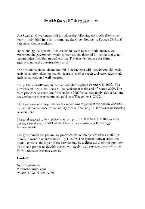 Further information from CTS Projects Ltd