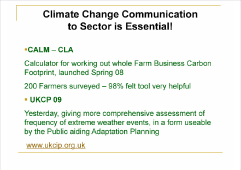 Environment Committee Visit to Climate Change Unit Power Point Presentation