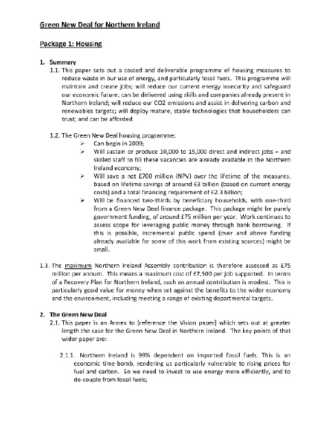 Sustainable Development Commission’s 'Green New Deal Papers
