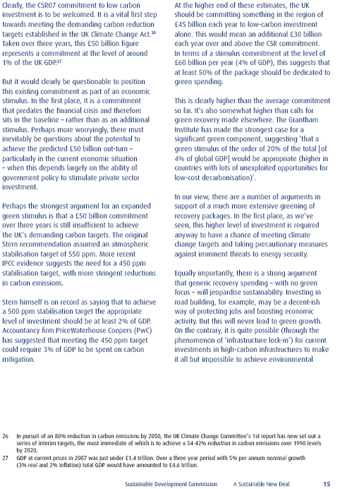 Sustainable Development Commission’s 'Green New Deal Papers
