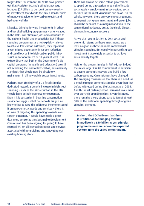 Sustainable Development Commission’s 'Green New Deal Papers