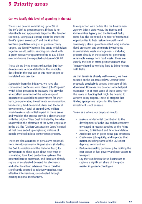 Sustainable Development Commission’s 'Green New Deal Papers