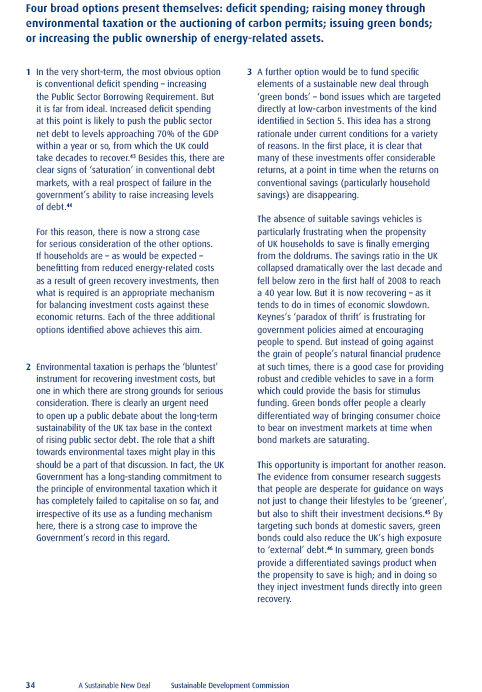 Sustainable Development Commission’s 'Green New Deal Papers