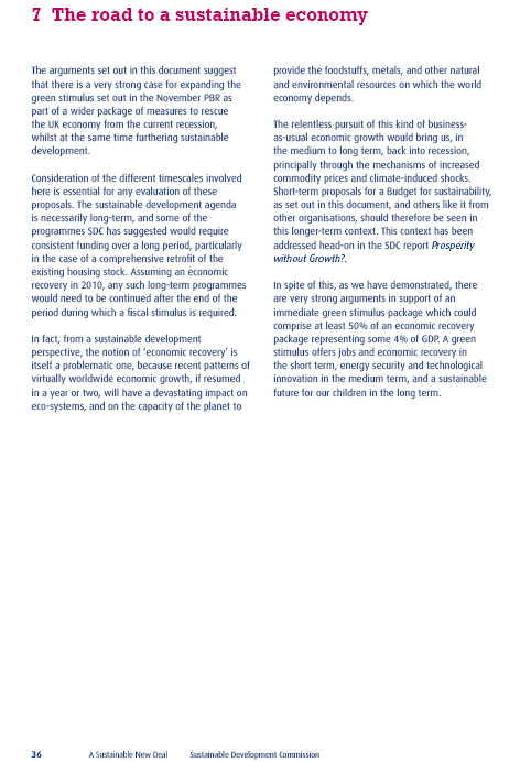 Sustainable Development Commission’s 'Green New Deal Papers