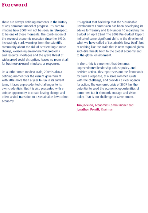 Sustainable Development Commission’s 'Green New Deal Papers