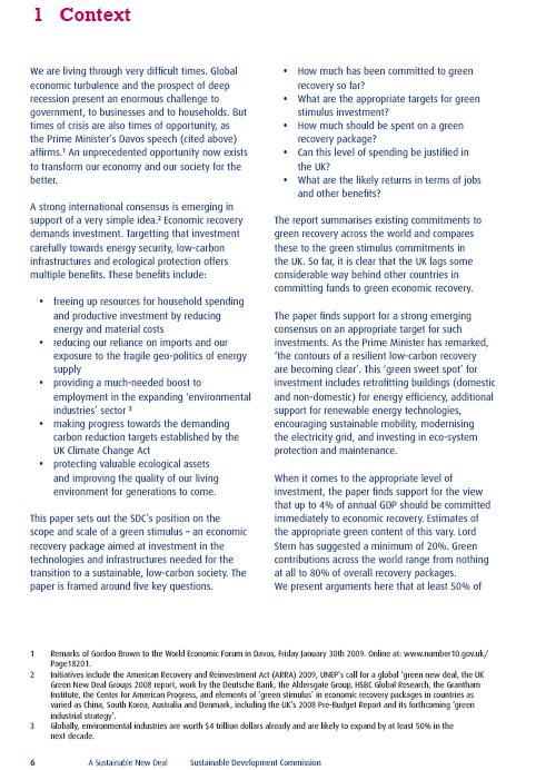 Sustainable Development Commission’s 'Green New Deal Papers