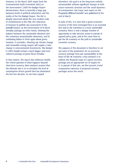 Sustainable Development Commission’s 'Green New Deal Papers