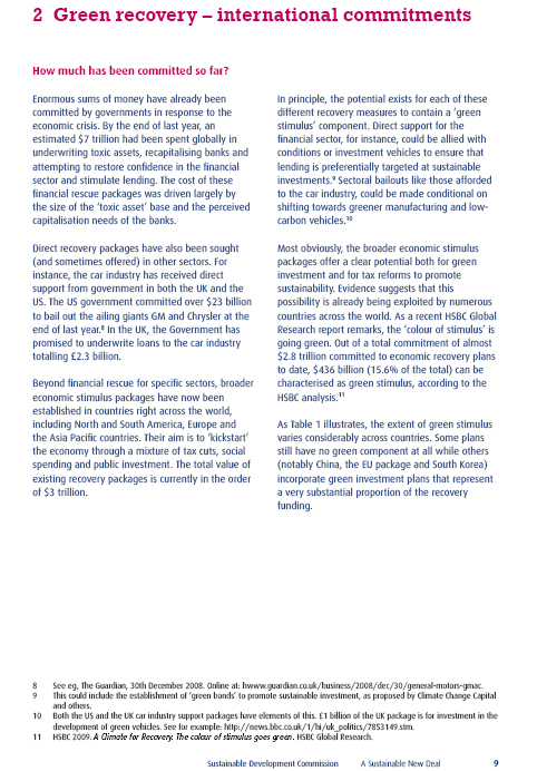 Sustainable Development Commission’s 'Green New Deal Papers