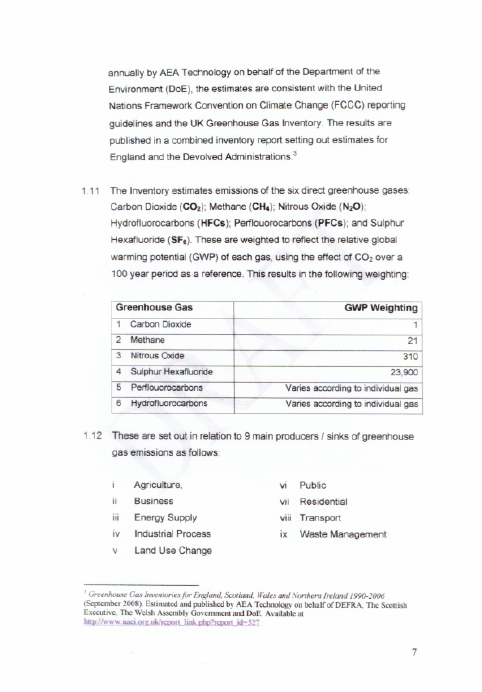 Greenhouse Gas Emissions Report