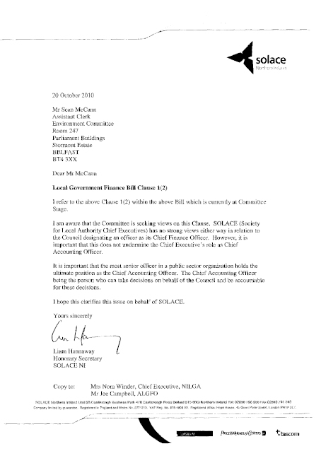 Letter from SOLACE