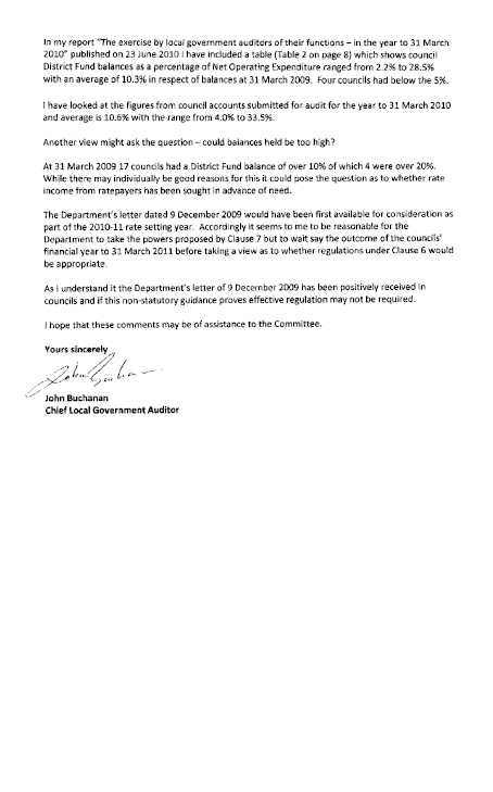Letter from NIAO
