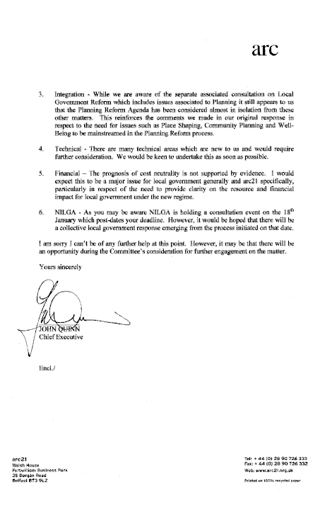 arc21 Submission to the Planning Bill