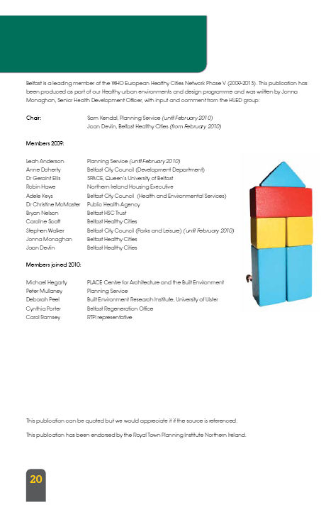 Belfast Healthy Cities - Healthy Places - Strong Foundations