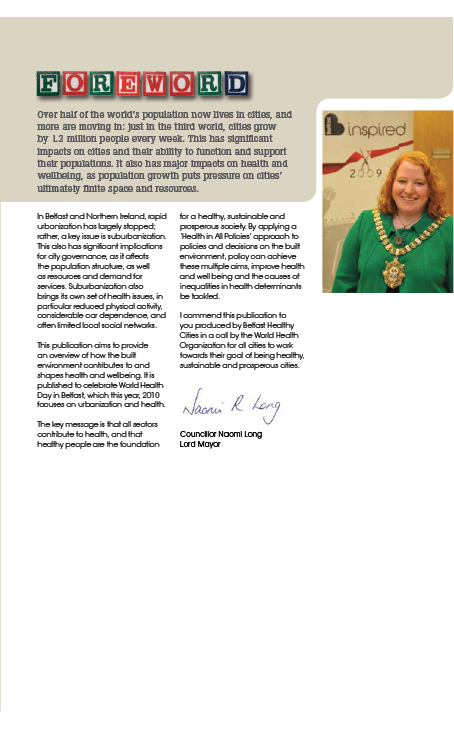 Belfast Healthy Cities - Healthy Places - Strong Foundations