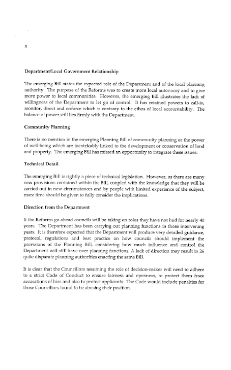 Castlereagh Borough Council Submission to the Planning Bill