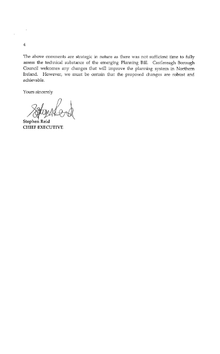 Castlereagh Borough Council Submission to the Planning Bill