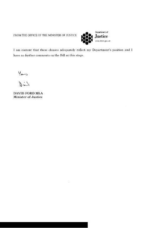 Department of Justice Submission to the Planning Bill