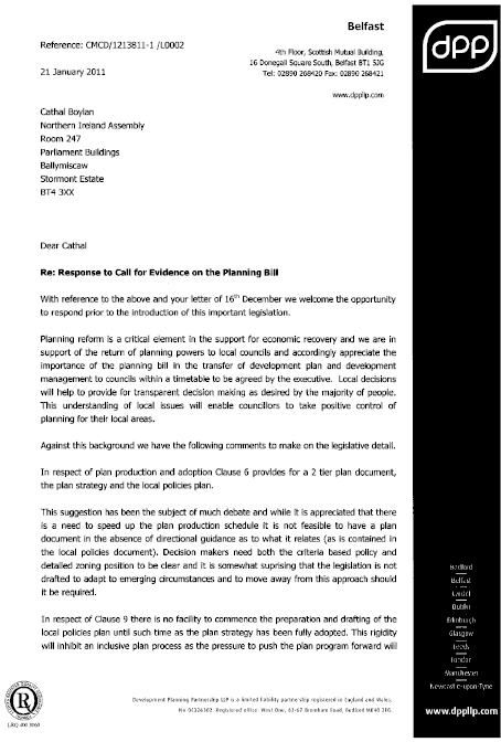 Development Planning Partnership Submission to the Planning Bill