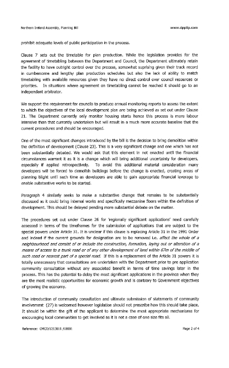 Development Planning Partnership Submission to the Planning Bill