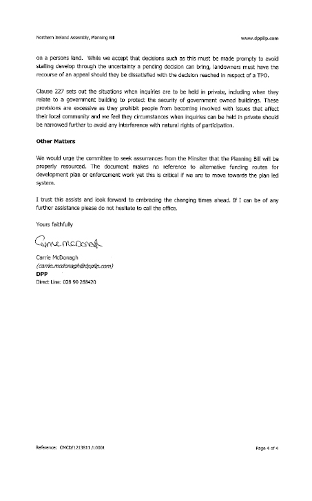 Development Planning Partnership Submission to the Planning Bill