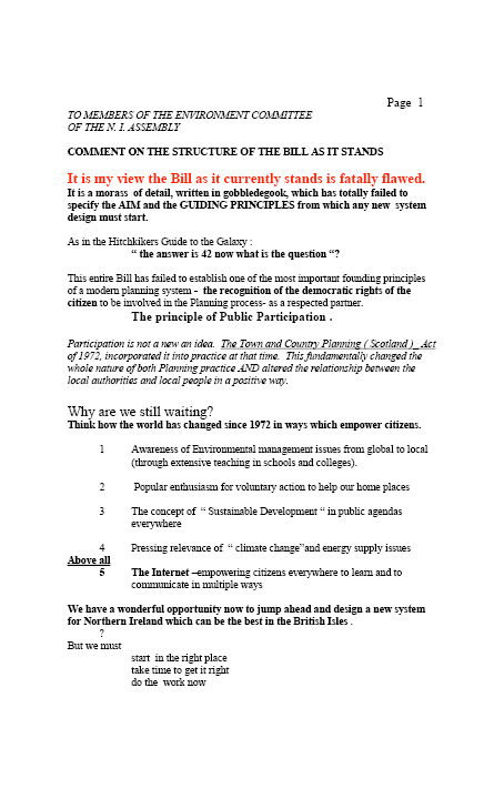 Jean Forbes Submission to the Planning Bill
