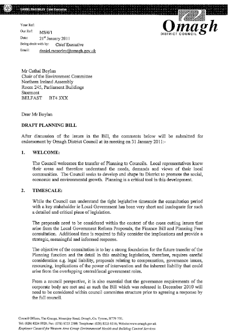 Omagh District Council Submission to the Planning Bill