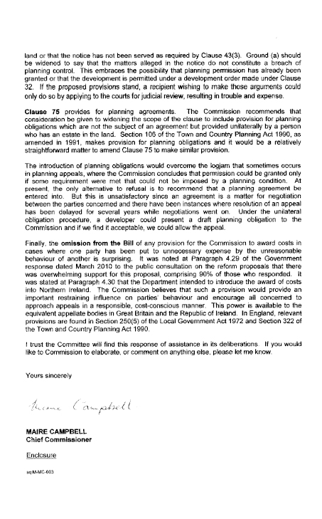 Planning Appeals Commission Submission to the Planning Bill