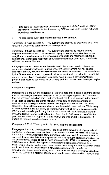 Planning Appeals Commission Submission to the Planning Bill