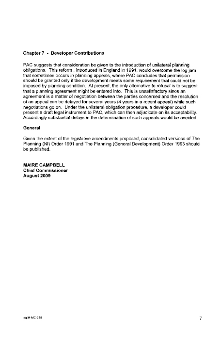Planning Appeals Commission Submission to the Planning Bill