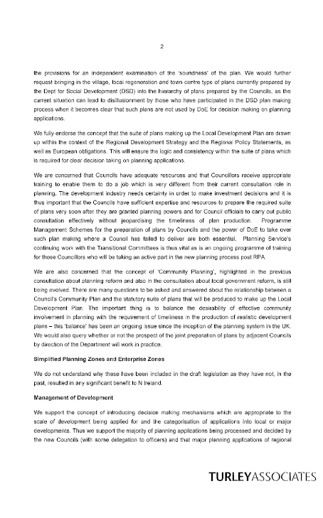 Turley Associates Submission to the Planning Bill