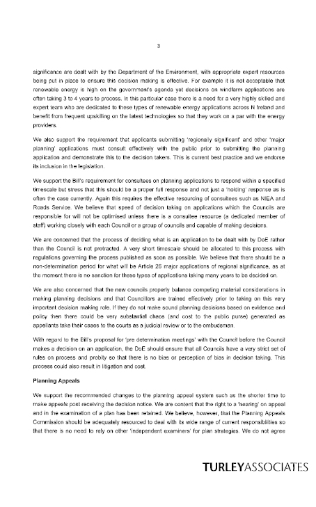 Turley Associates Submission to the Planning Bill