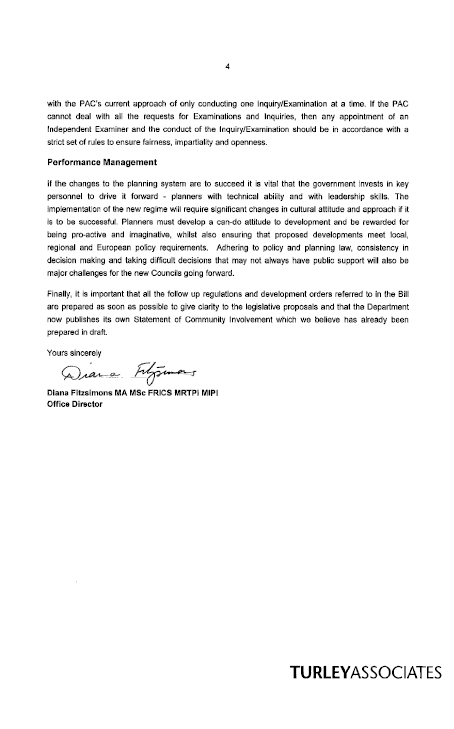 Turley Associates Submission to the Planning Bill