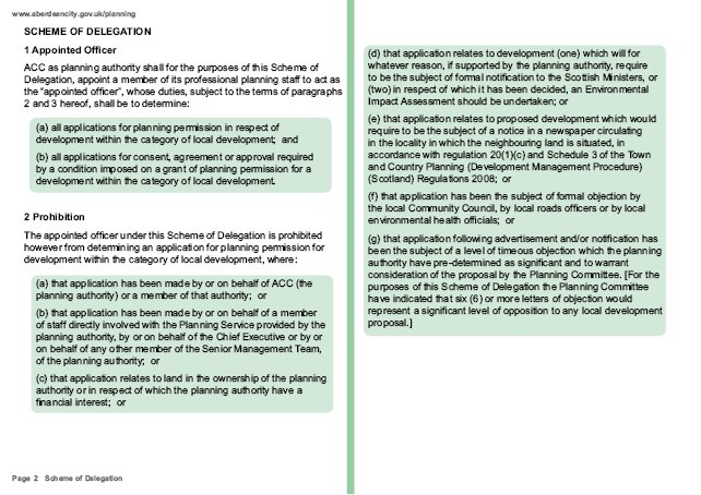 Aberdeen City - Scheme of Delegation